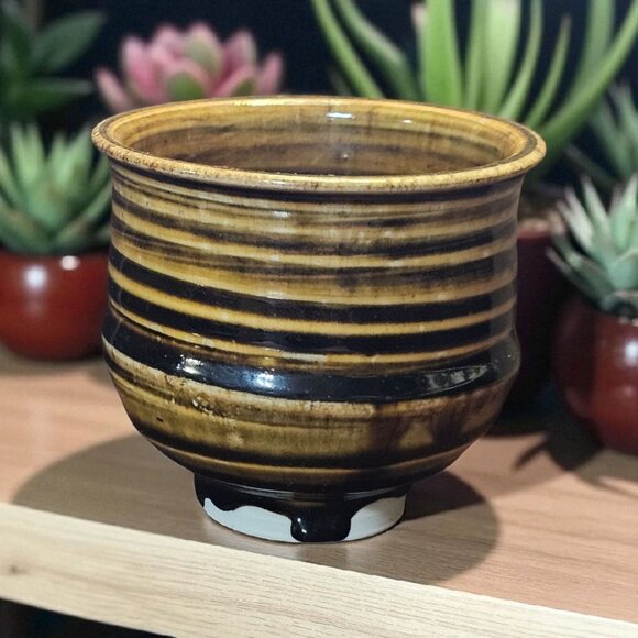 Vtg Signed MARK ZAMANTAKIS Studio Art Pottery Footed Ceramic Pots 3.5 Inches - Picture 3 of 13